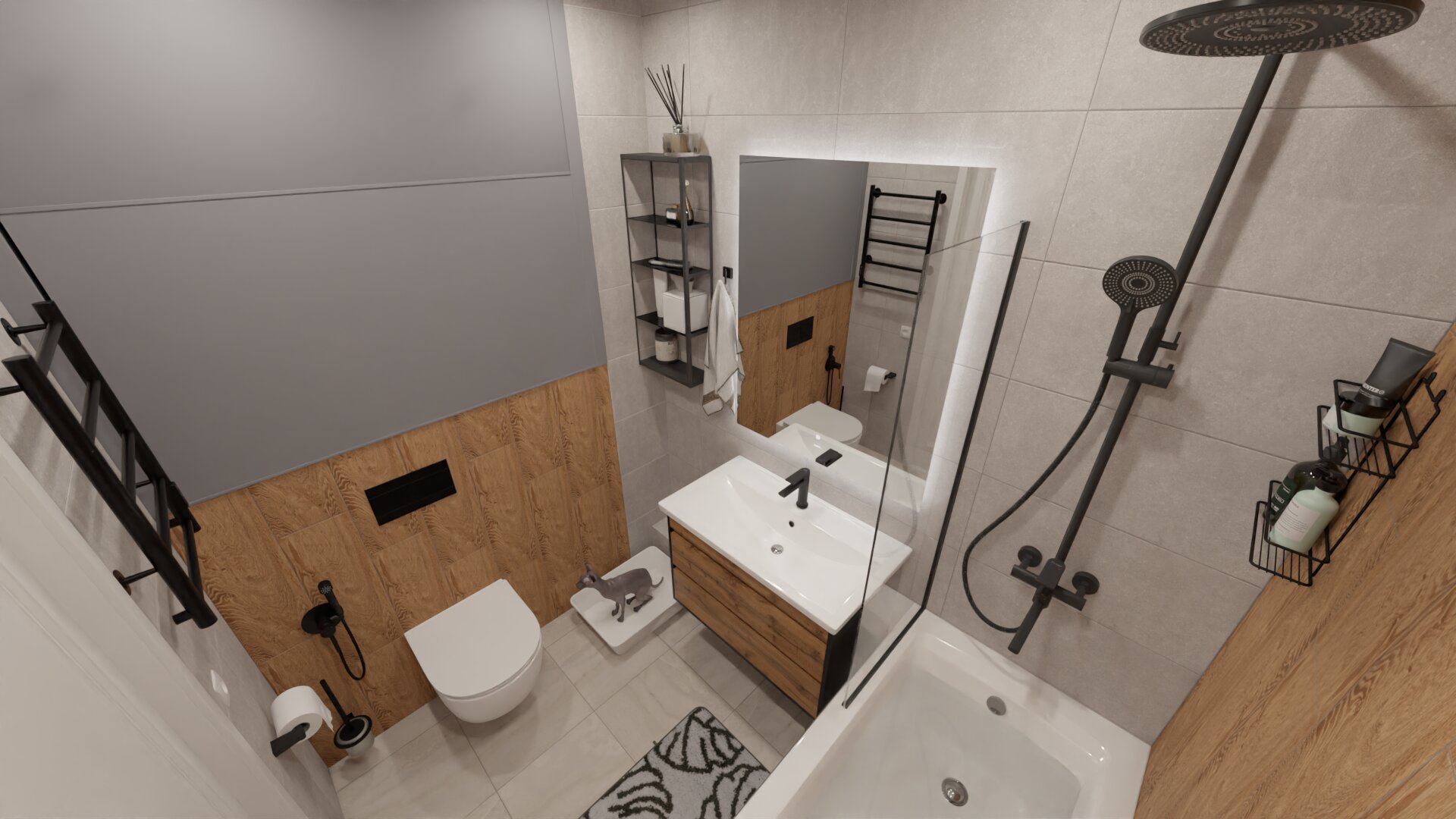 Ванная комната в трендовом стиле лофт 3 Ванная комната в трендовом стиле лофт 3