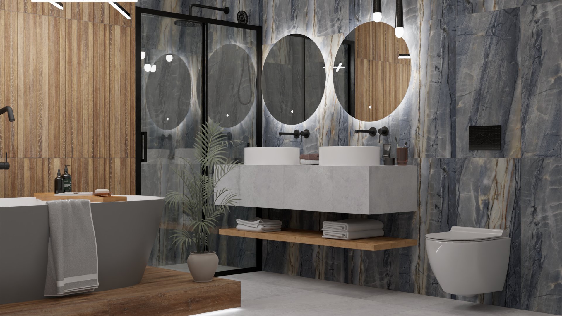 Уютная ванная в медитативном стиле для домашнего расслабления Уютная ванная в медитативном стиле для домашнего расслабления