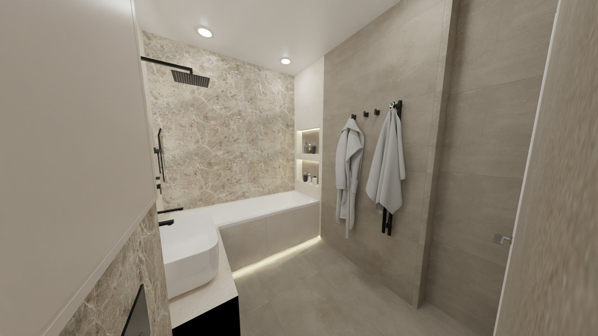 Ванная комната в спокойных бежевых тонах 4