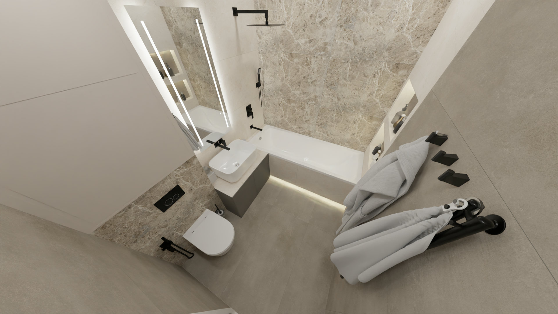 Ванная комната в спокойных бежевых тонах 5