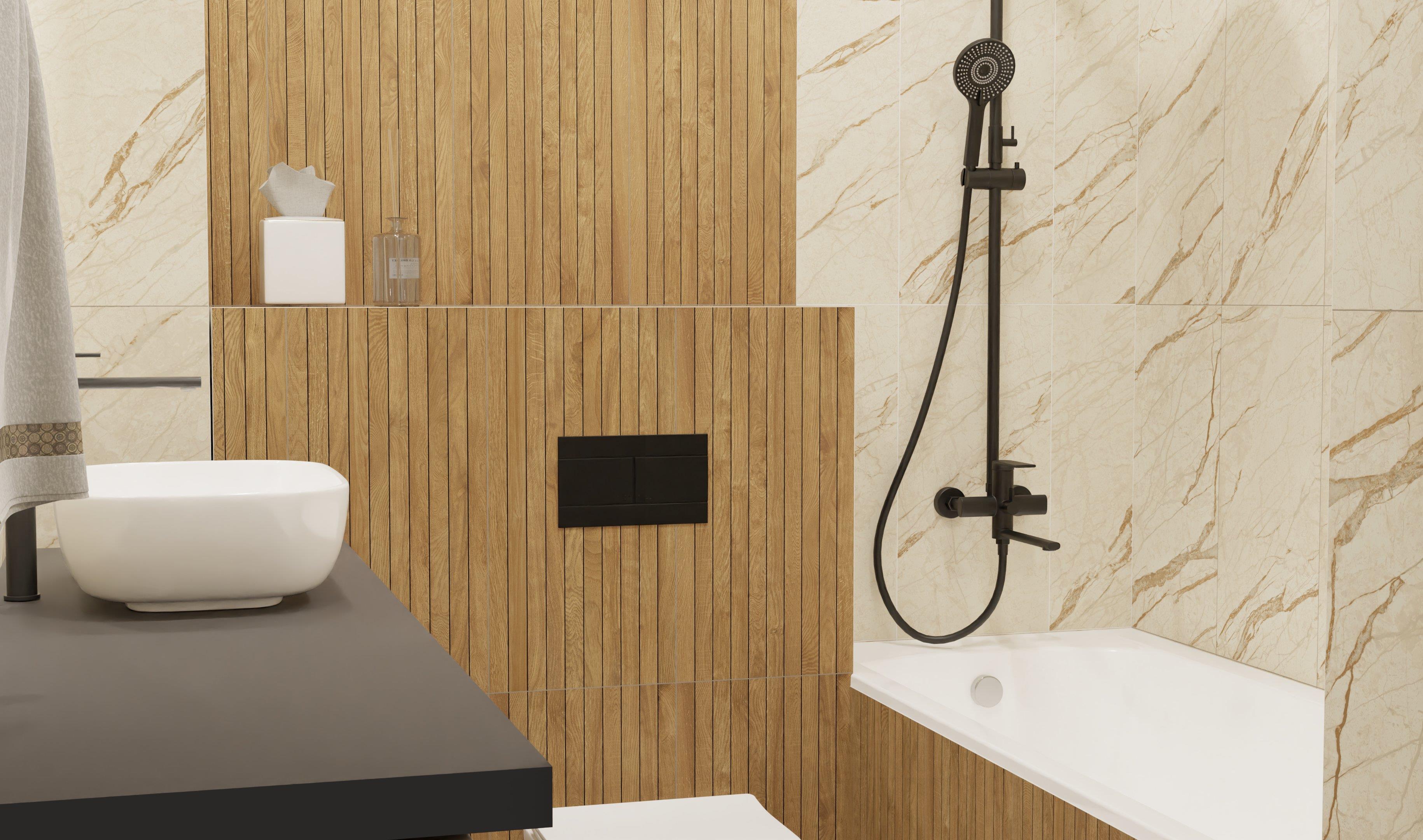 Маленькая ванная в нейтральных тонах со стиральной машиной 4 Маленькая ванная в нейтральных тонах со стиральной машиной 4