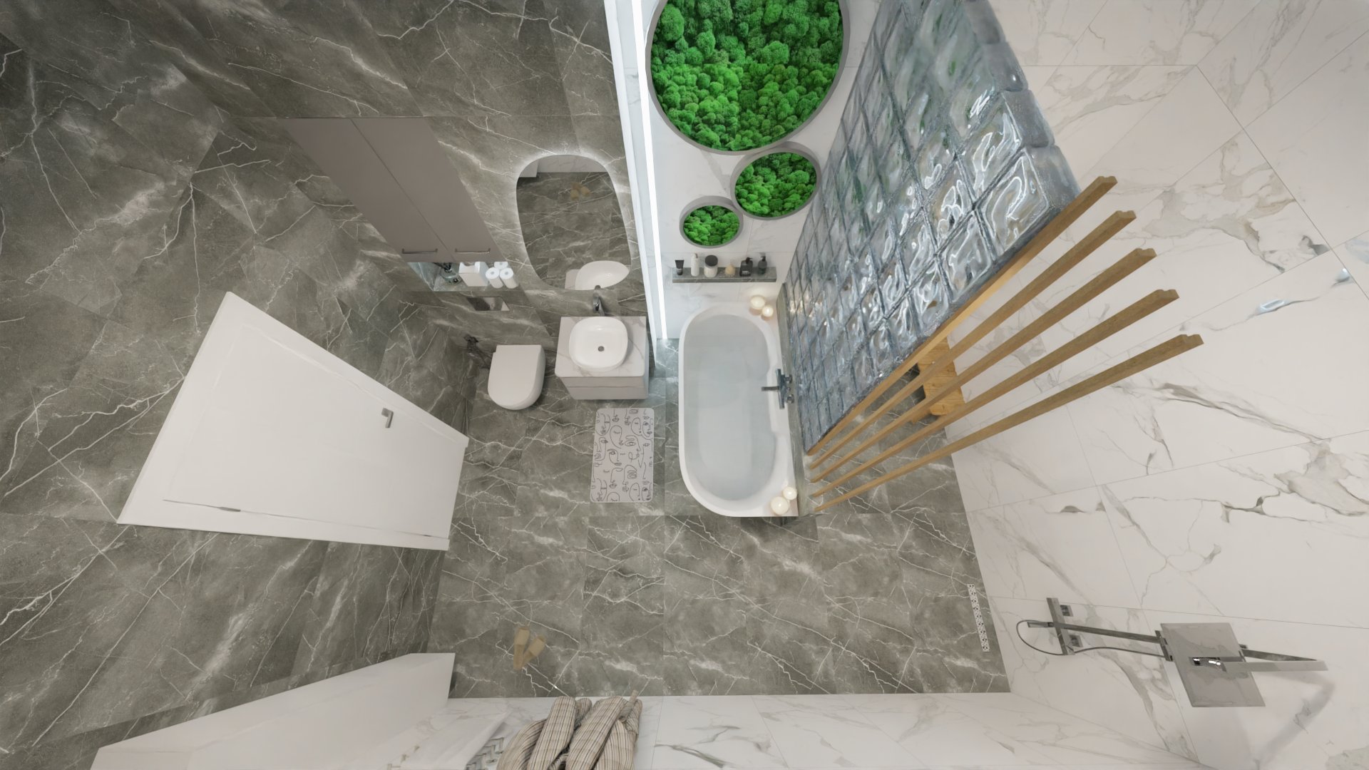 Мраморный санузел с отдельностоящей ванной 4 Мраморный санузел с отдельностоящей ванной 4