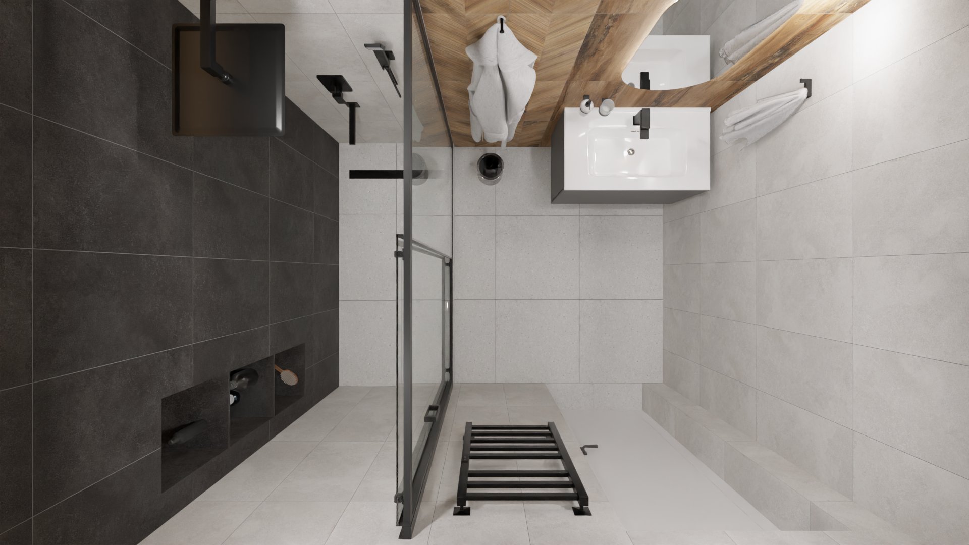 Компактная ванная в стиле лофт 4