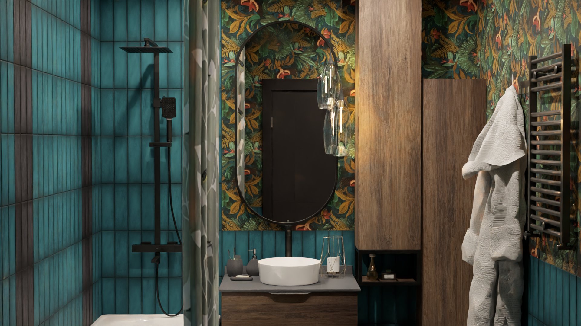 Ванная в стиле прованс с оттенками темного дерева 1 Ванная в стиле прованс с оттенками темного дерева 1