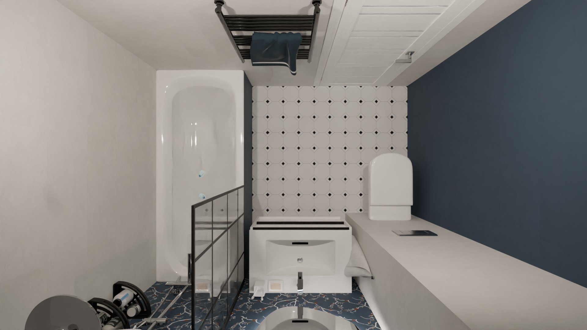 Современная ванная комната в морских оттенках 4 Современная ванная комната в морских оттенках 4