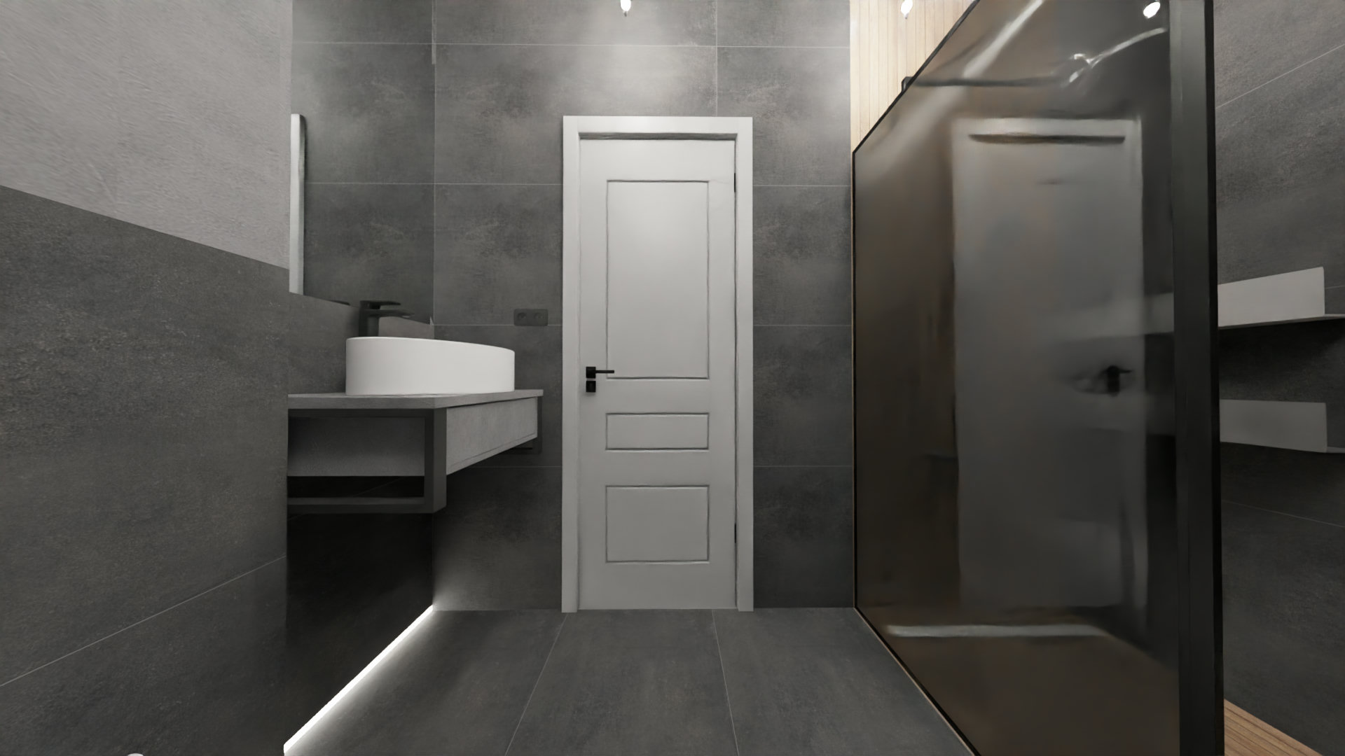 Современный лаконичный дизайн санузла 2