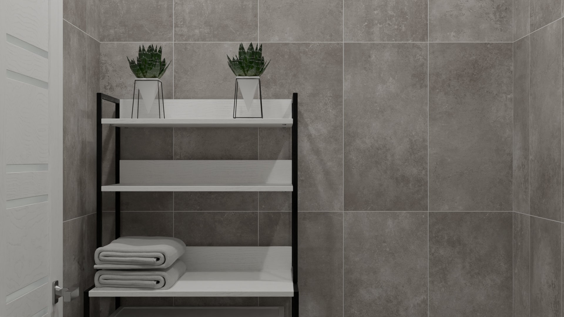 Маленькая ванная комната в серых тонах 2