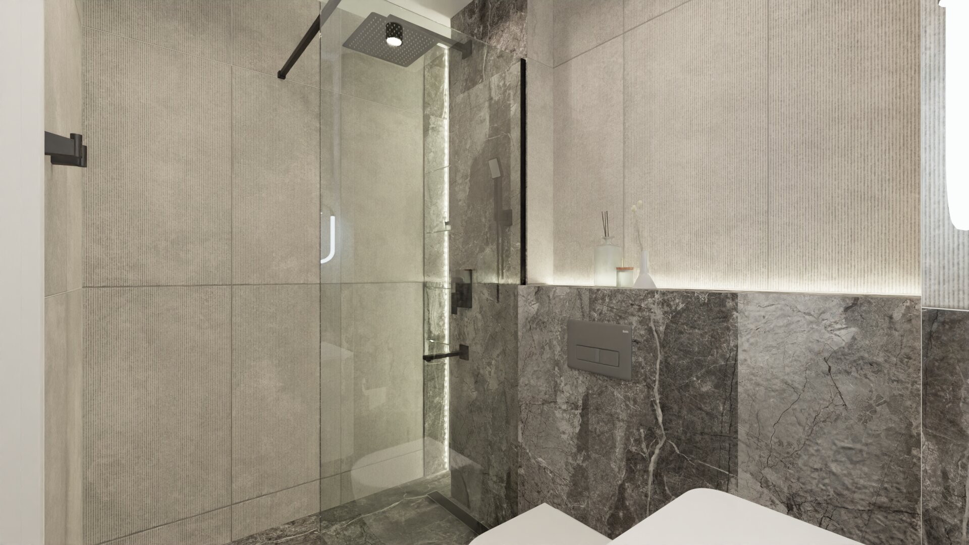 Компактный совмещенный санузел в стиле лофт 2