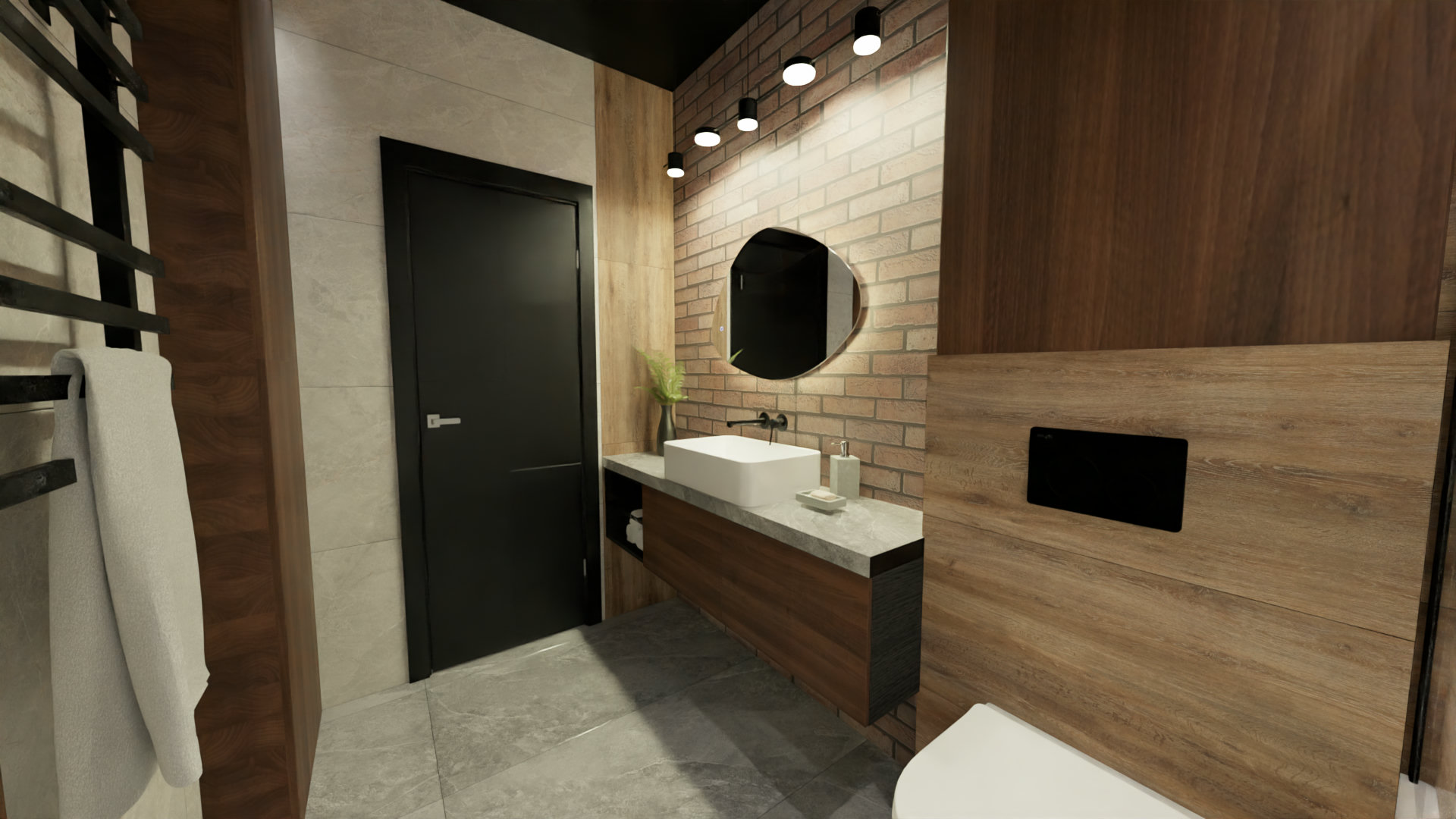 Необычная ванная комната в стиле лофт 3