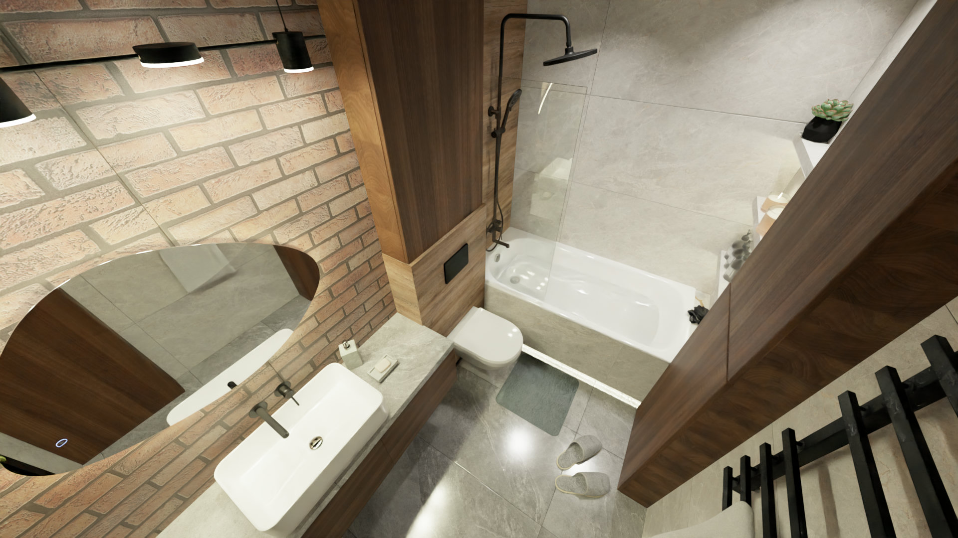 Необычная ванная комната в стиле лофт Необычная ванная комната в стиле лофт