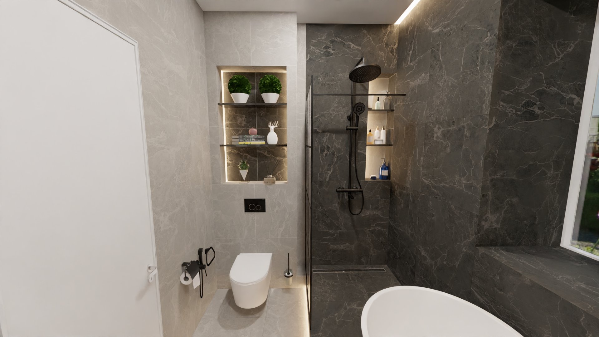 Совмещенный санузел с окном для загородного дома 4 Совмещенный санузел с окном для загородного дома 4