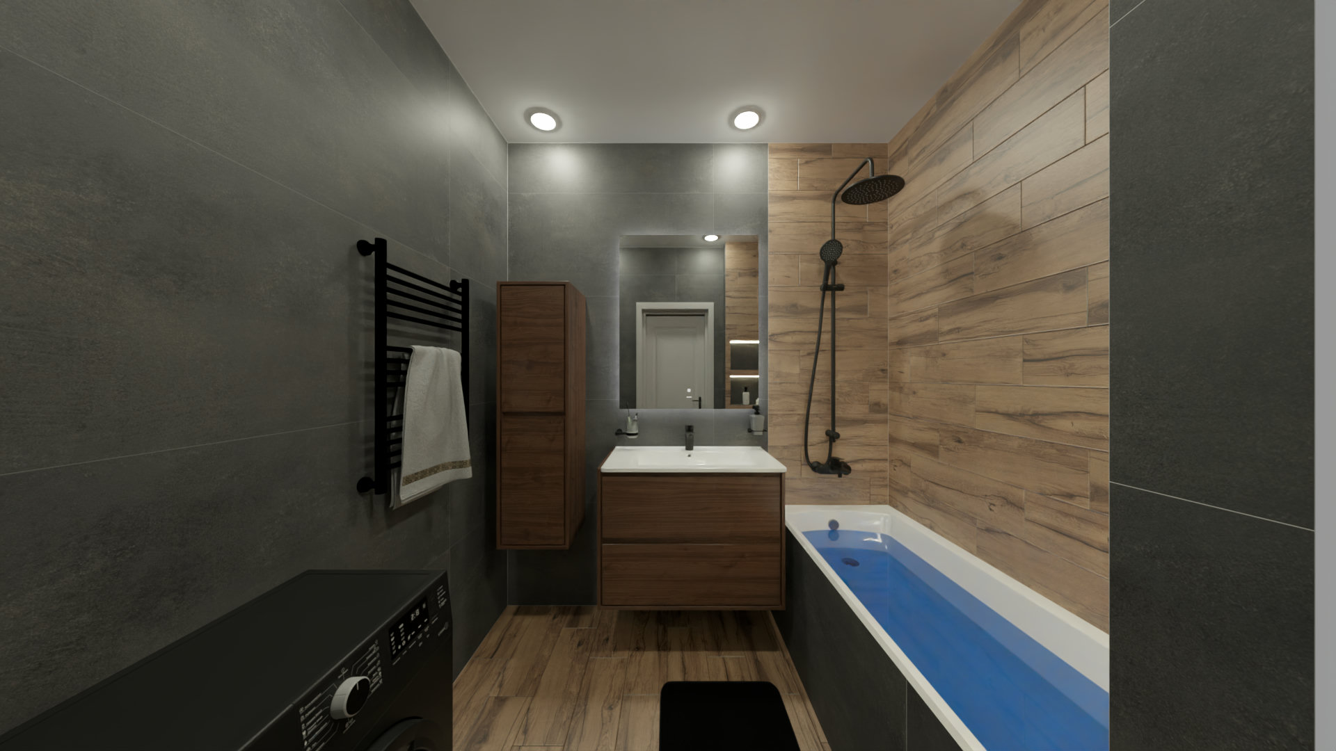 Двойной санузел в стиле лофт Двойной санузел в стиле лофт