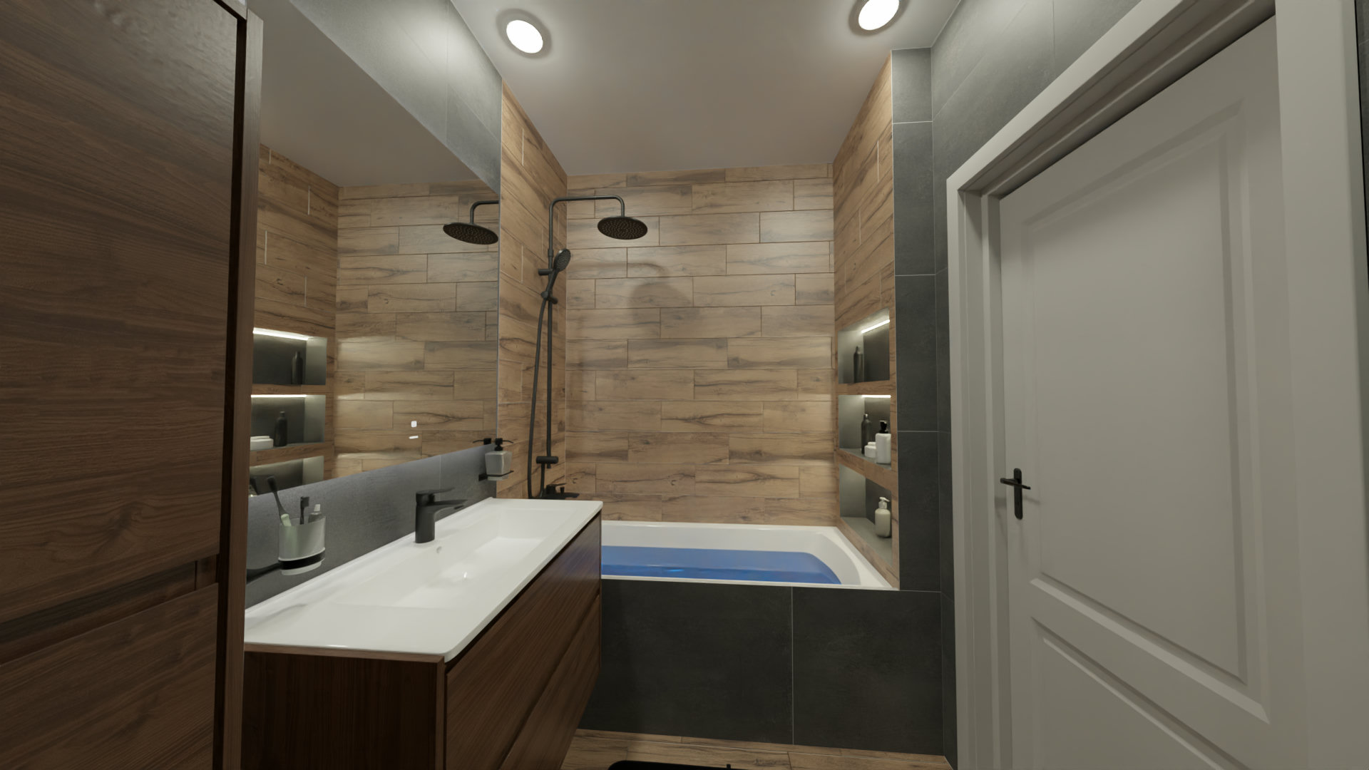 Двойной санузел в стиле лофт 1