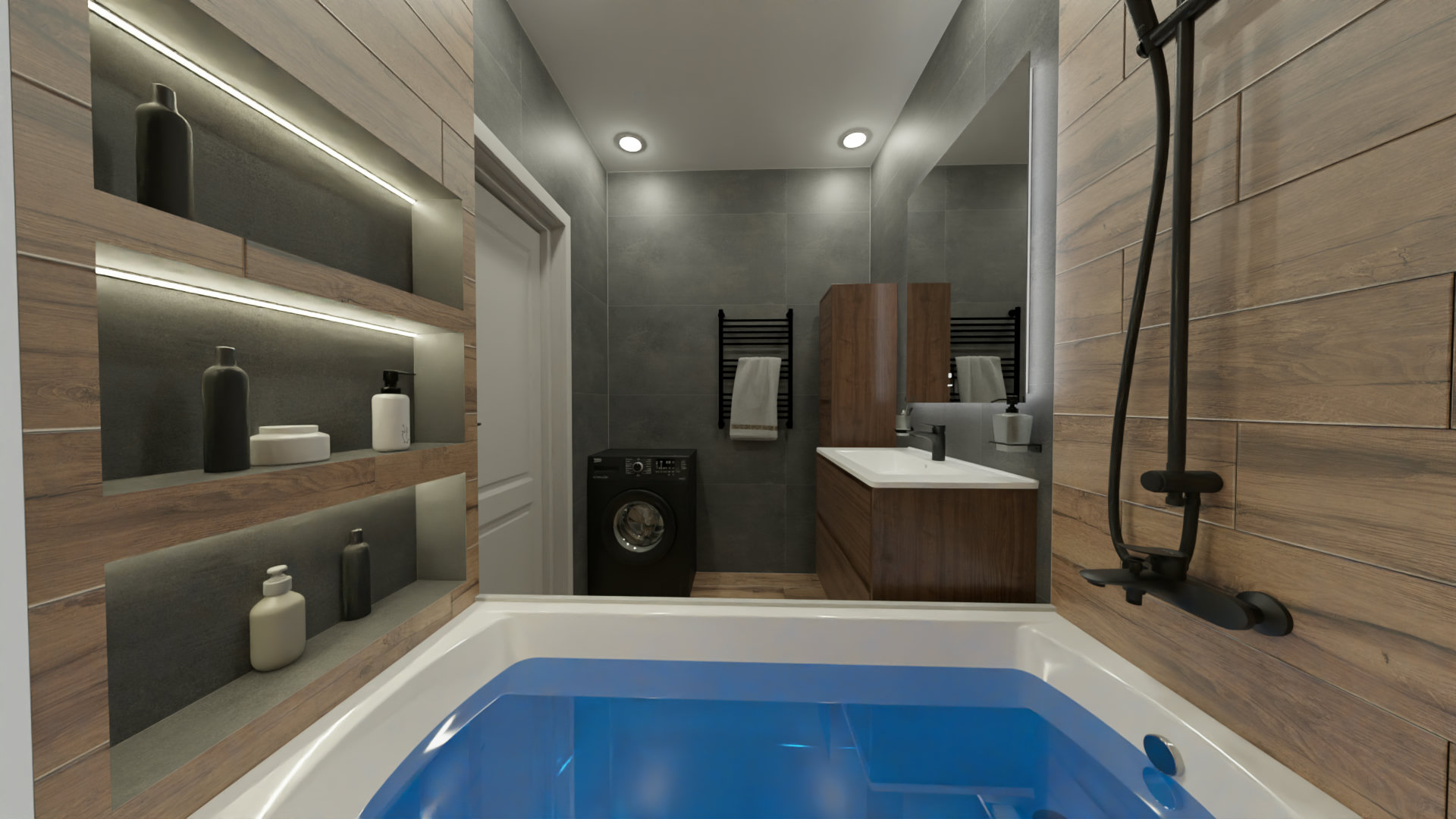 Двойной санузел в стиле лофт 2