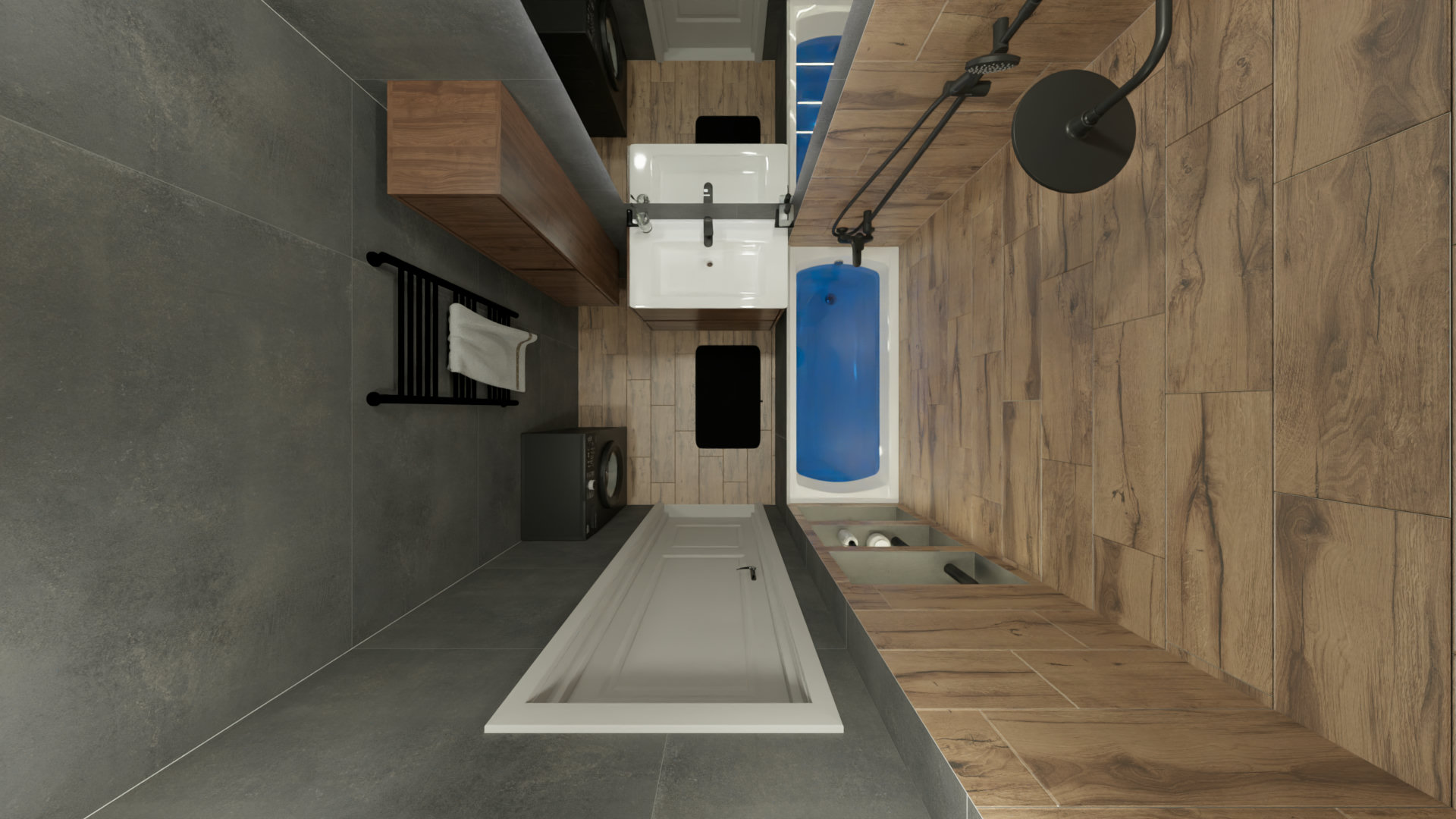 Двойной санузел в стиле лофт 3