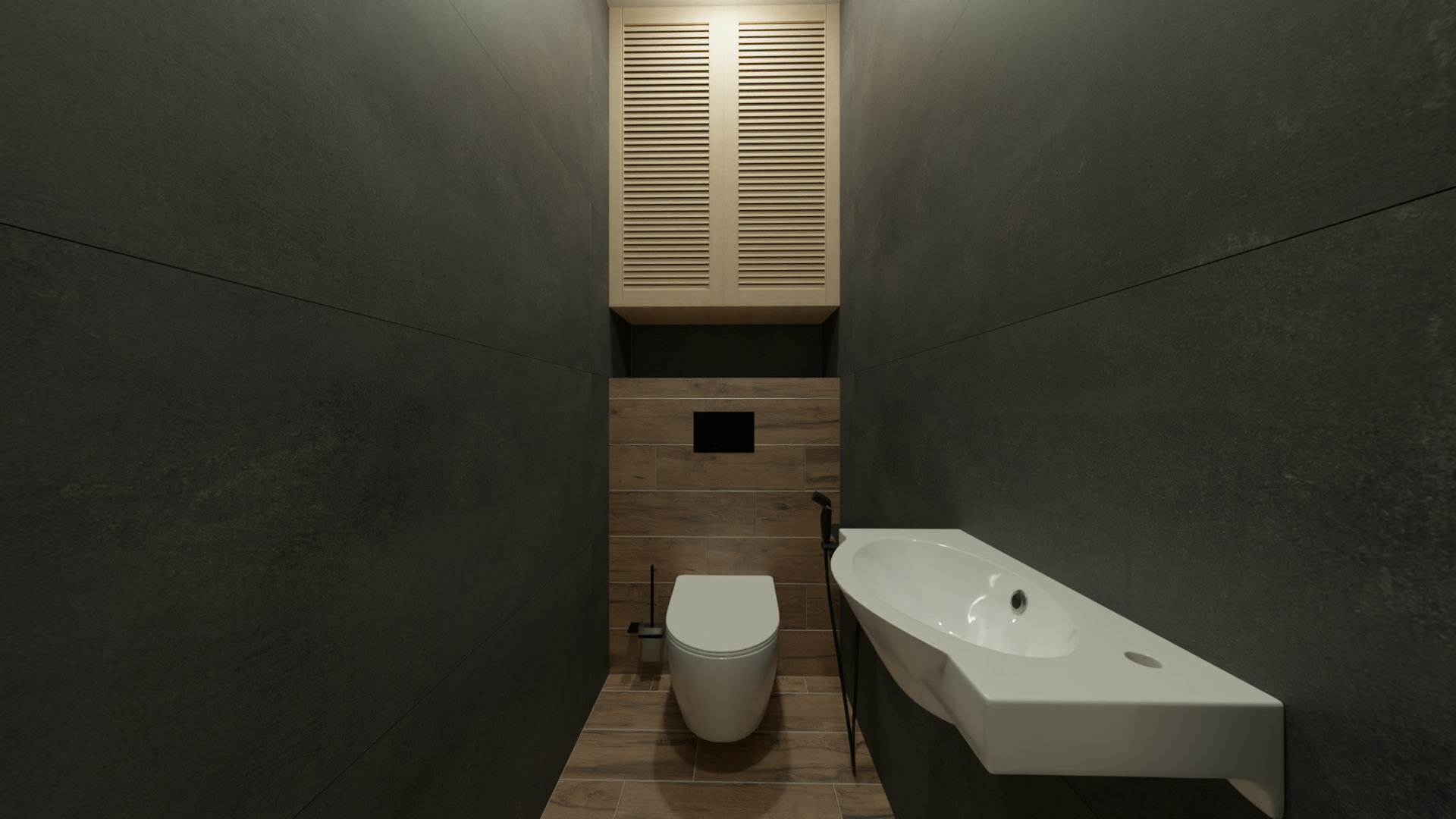 Двойной санузел в стиле лофт 4