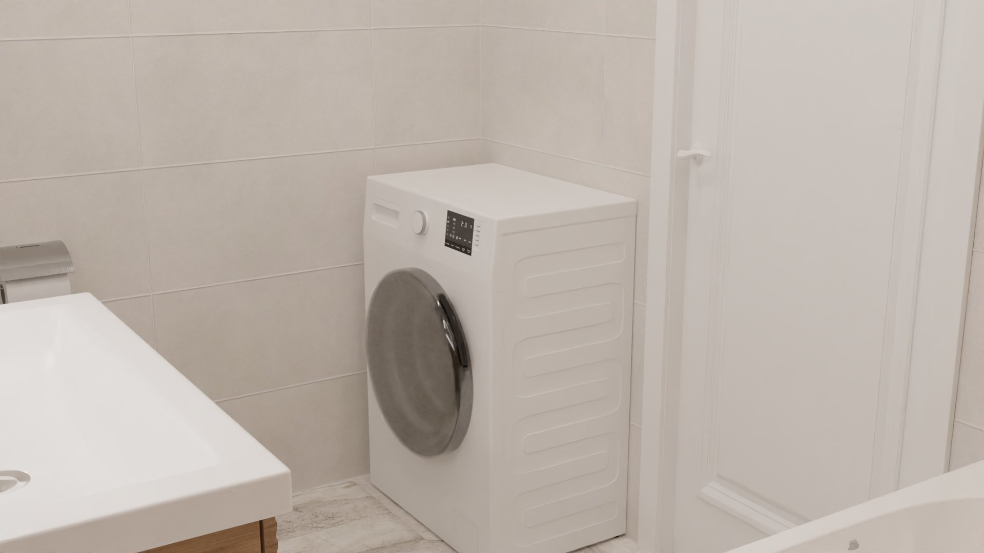 Уютная ванная в натуральных тонах 4