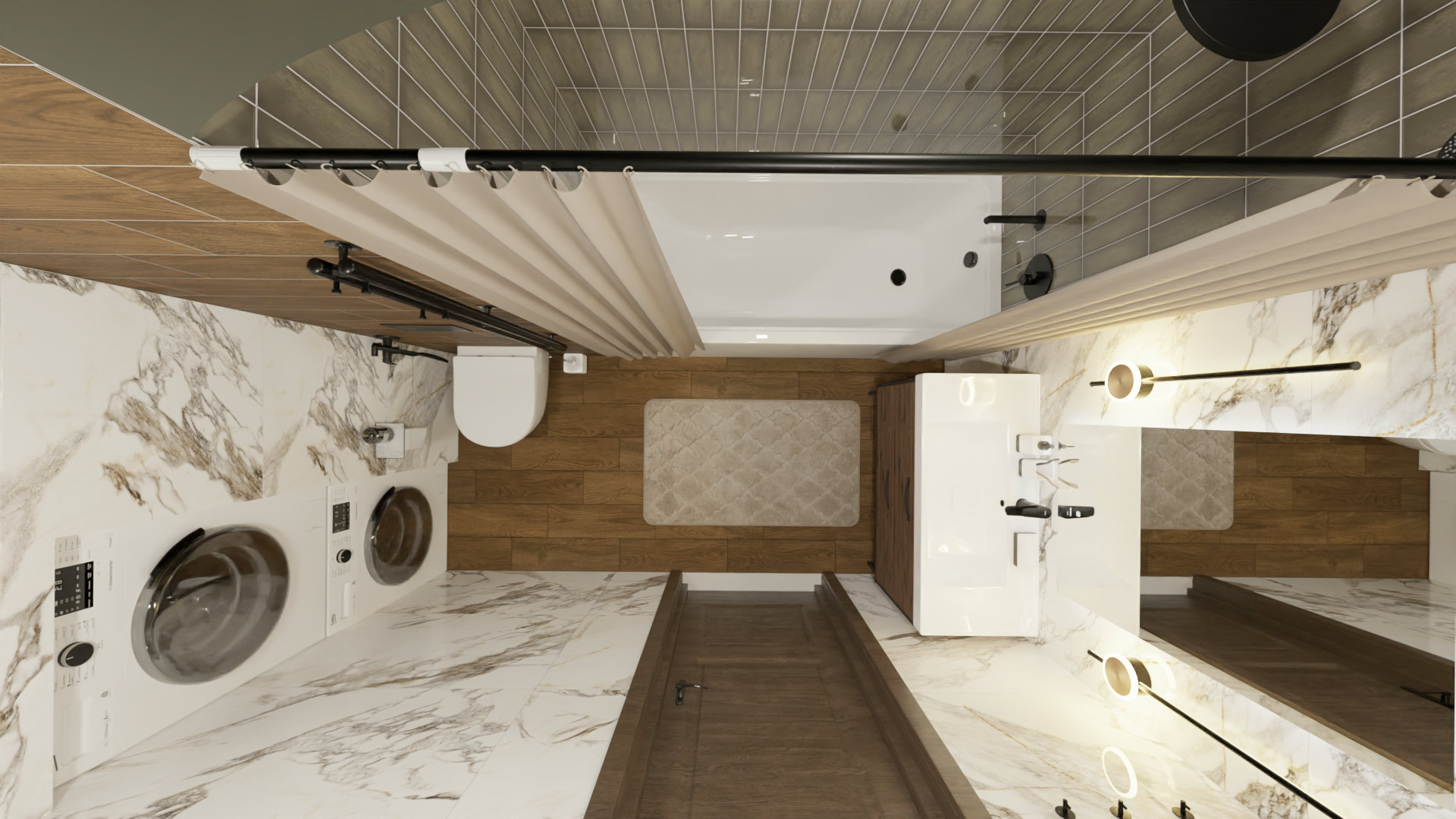 Ванная в стиле кантри в натуральных оттенках 1