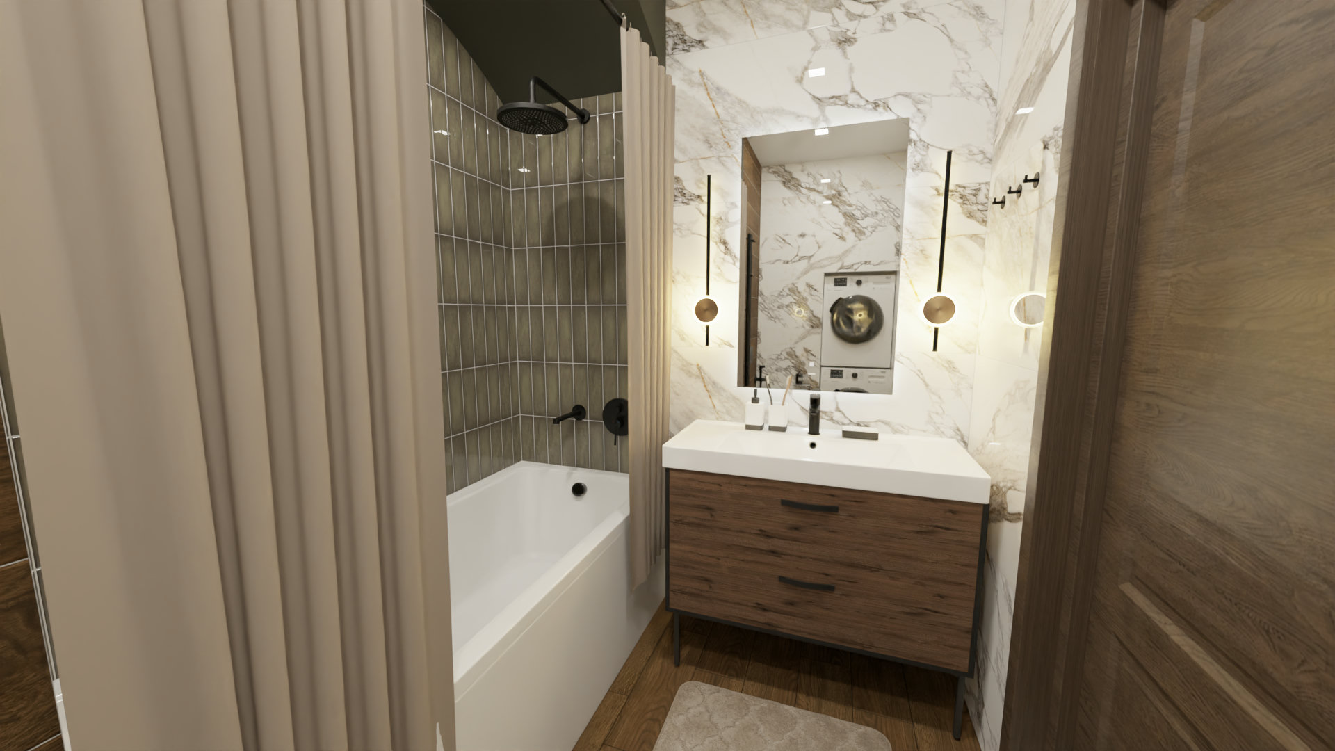 Ванная в стиле кантри в натуральных оттенках 2