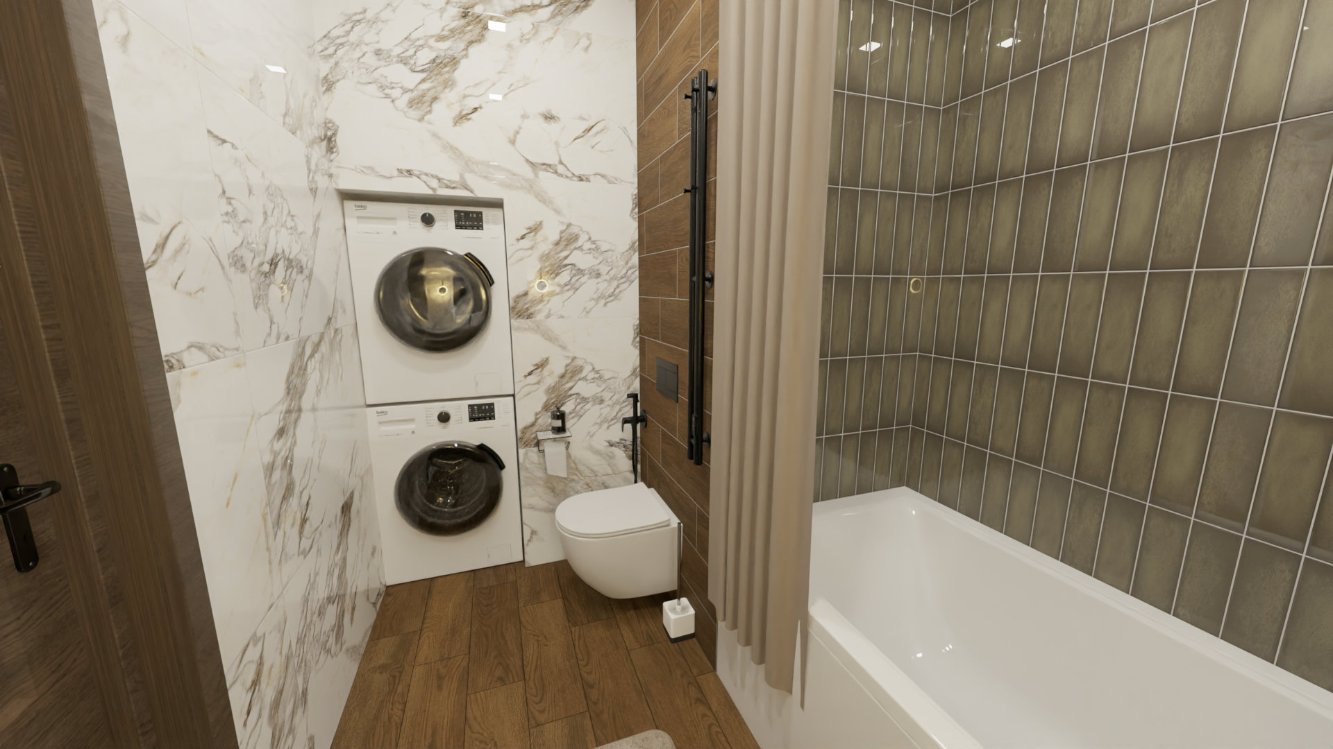 Ванная в стиле кантри в натуральных оттенках 3