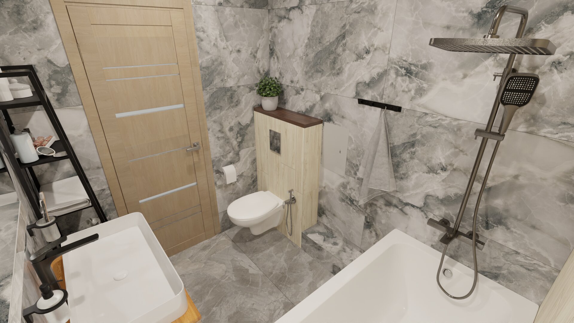 Ванная комната с оптимизированным пространством для небольших квартир 3 Ванная комната с оптимизированным пространством для небольших квартир 3