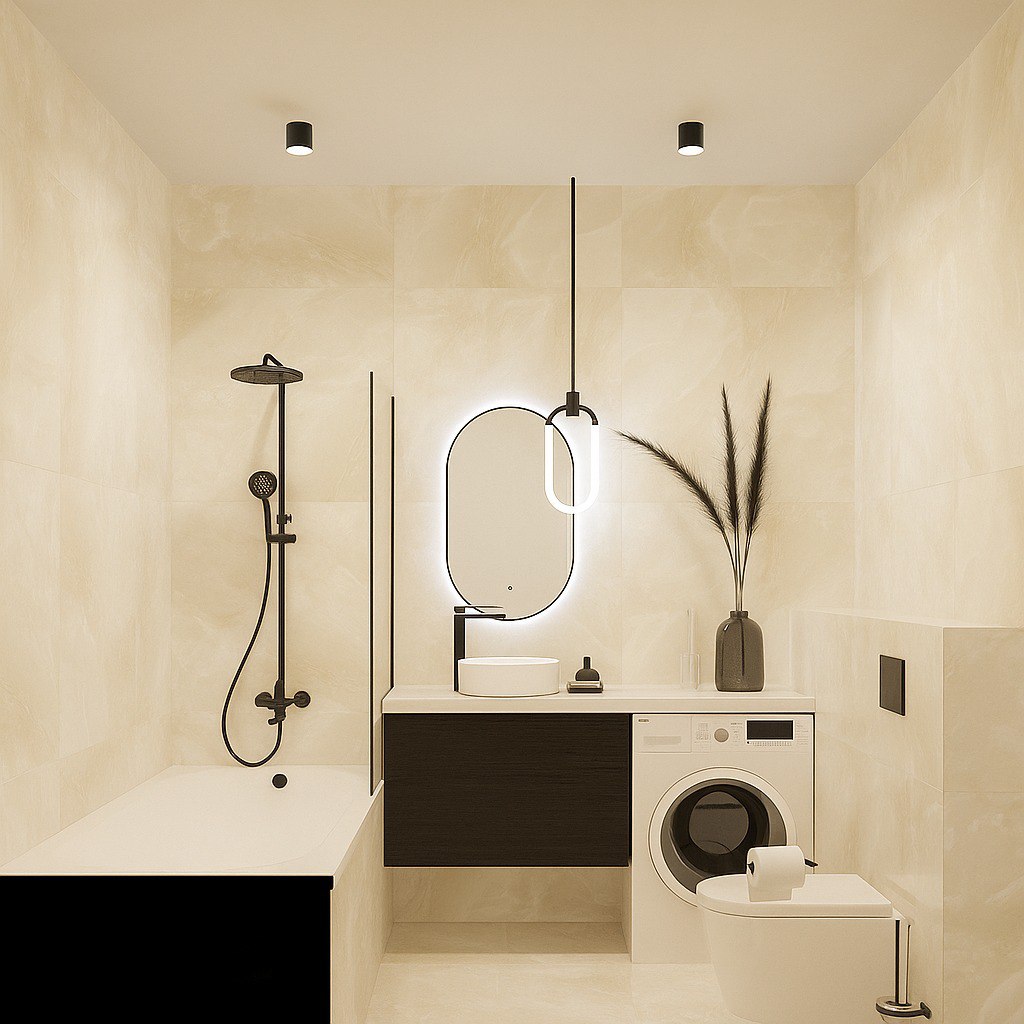 Современный дизайн для просторного санузла Современный дизайн для просторного санузла