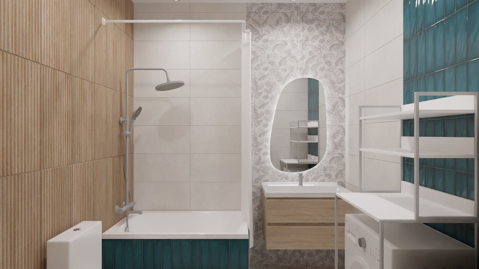 Небольшой уютный санузел в бохо-стиле Небольшой уютный санузел в бохо-стиле