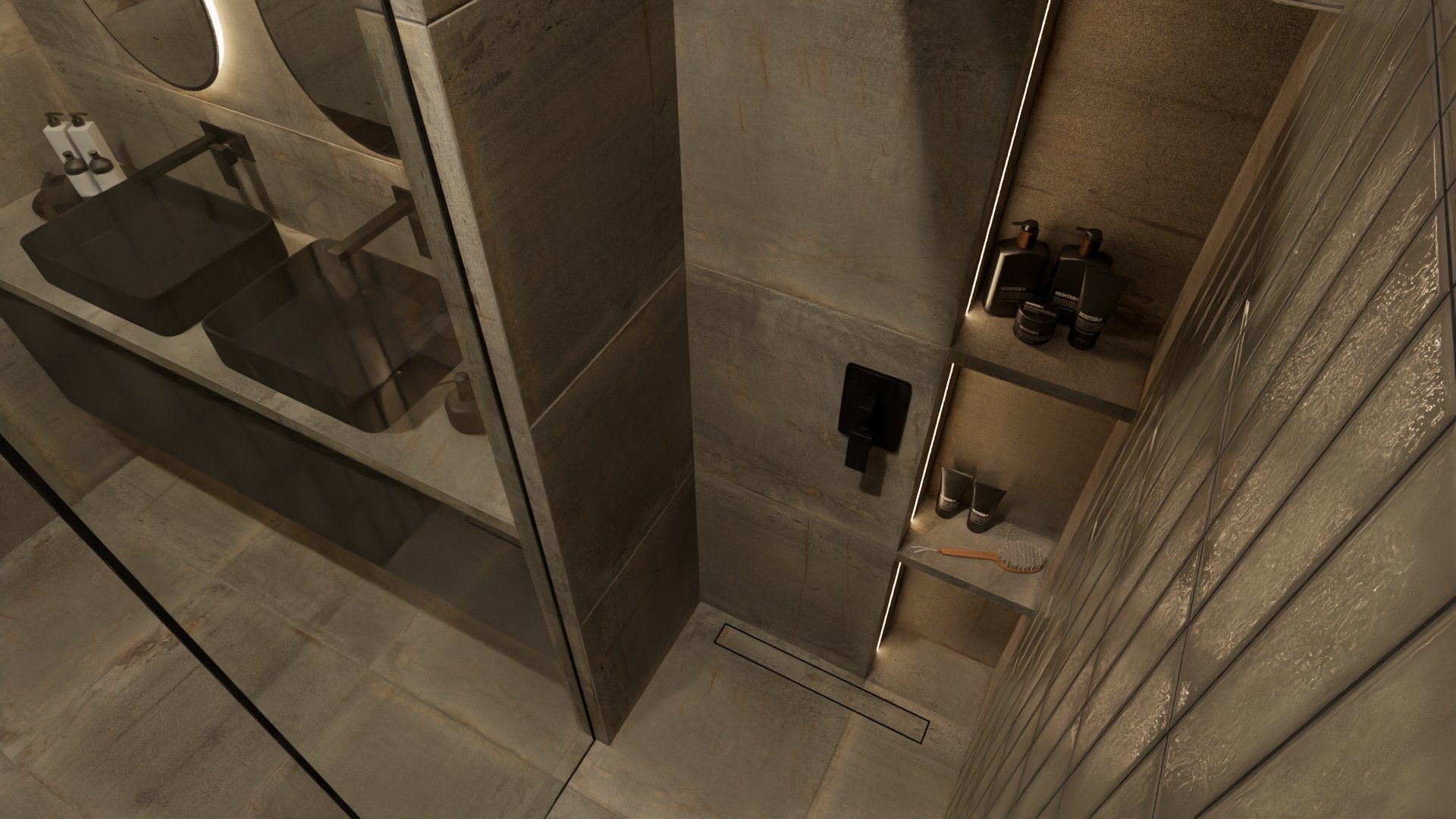 Необычная ванная комната в коричневых оттенках для создания оригинальности 2