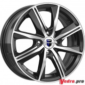 Колесный диск КиК Арнар (КС904) 7x16 5x105 ET38 DIA56.6 алмаз чёрный