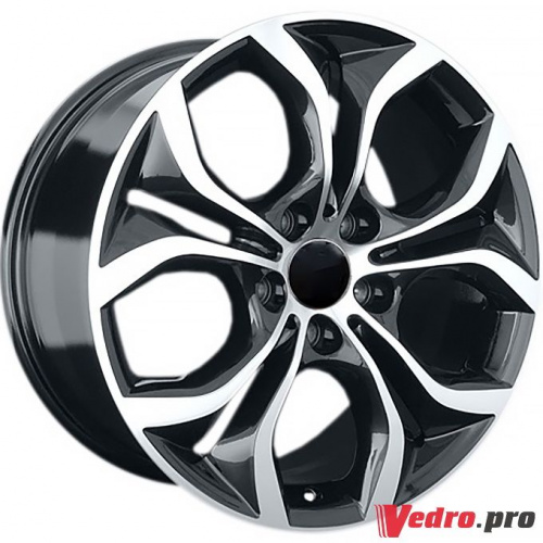 Колесный диск Replay B116 10x19 5x120 ET53 DIA74.1 Чёрный глянцевый с полированной лицевой частью