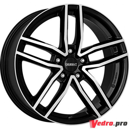 Колесный диск Dezent TR dark 8x18 5x112 ET46 DIA57.1 Черный с полированной лицевой поверхностью