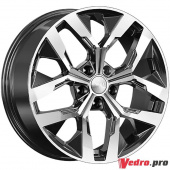 Колесный диск SKAD Ламберт 7.5x18 5x115 ET43 DIA70.2 Черный с полированной лицевой поверхностью