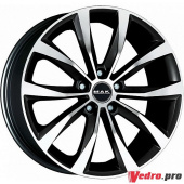 Колесный диск MAK WOLF 8x20 5x112 ET30 DIA76 Чёрный глянцевый с полированной лицевой частью