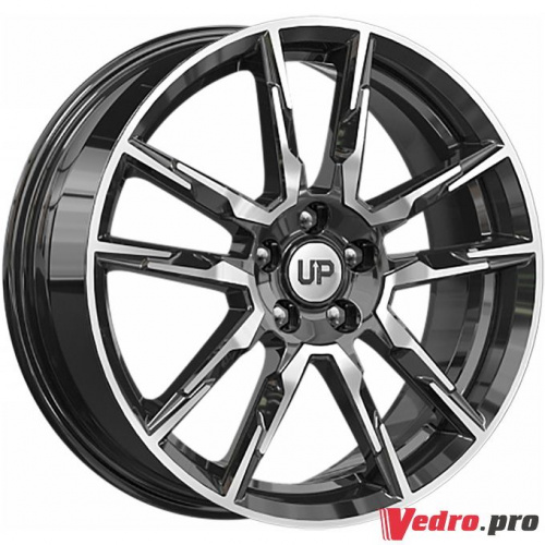 Колесный диск Wheels UP Up107 6.5x17 4x100 ET43 DIA60.1 Черный с полированной лицевой поверхностью