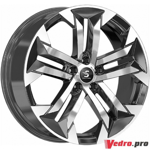 Колесный диск Premium Series КР015 7.5x19 5x114.3 ET51 DIA67.1 Темно-серый глянцевый с полированной лицевой поверхностью