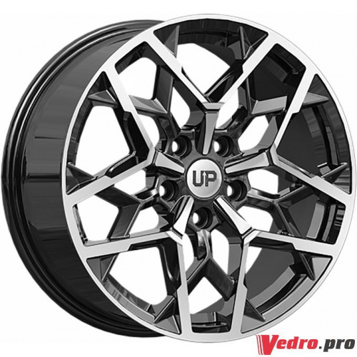 Колесный диск Wheels UP Up110 7.5x17 5x114.3 ET45 DIA60.1 Черный с полированной лицевой поверхностью