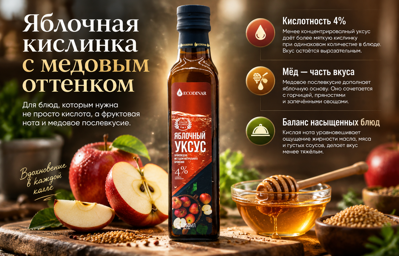 Яблочная кислинка с медовым оттенком