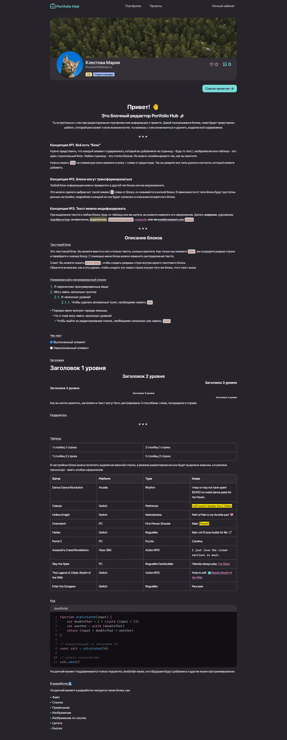 Portfolio Hub – скриншот 3