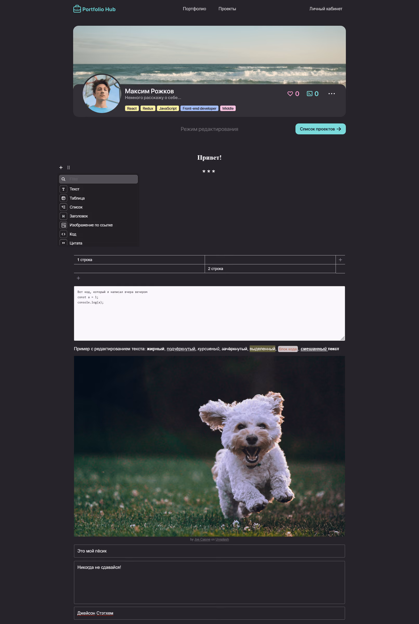 Portfolio Hub – скриншот 4