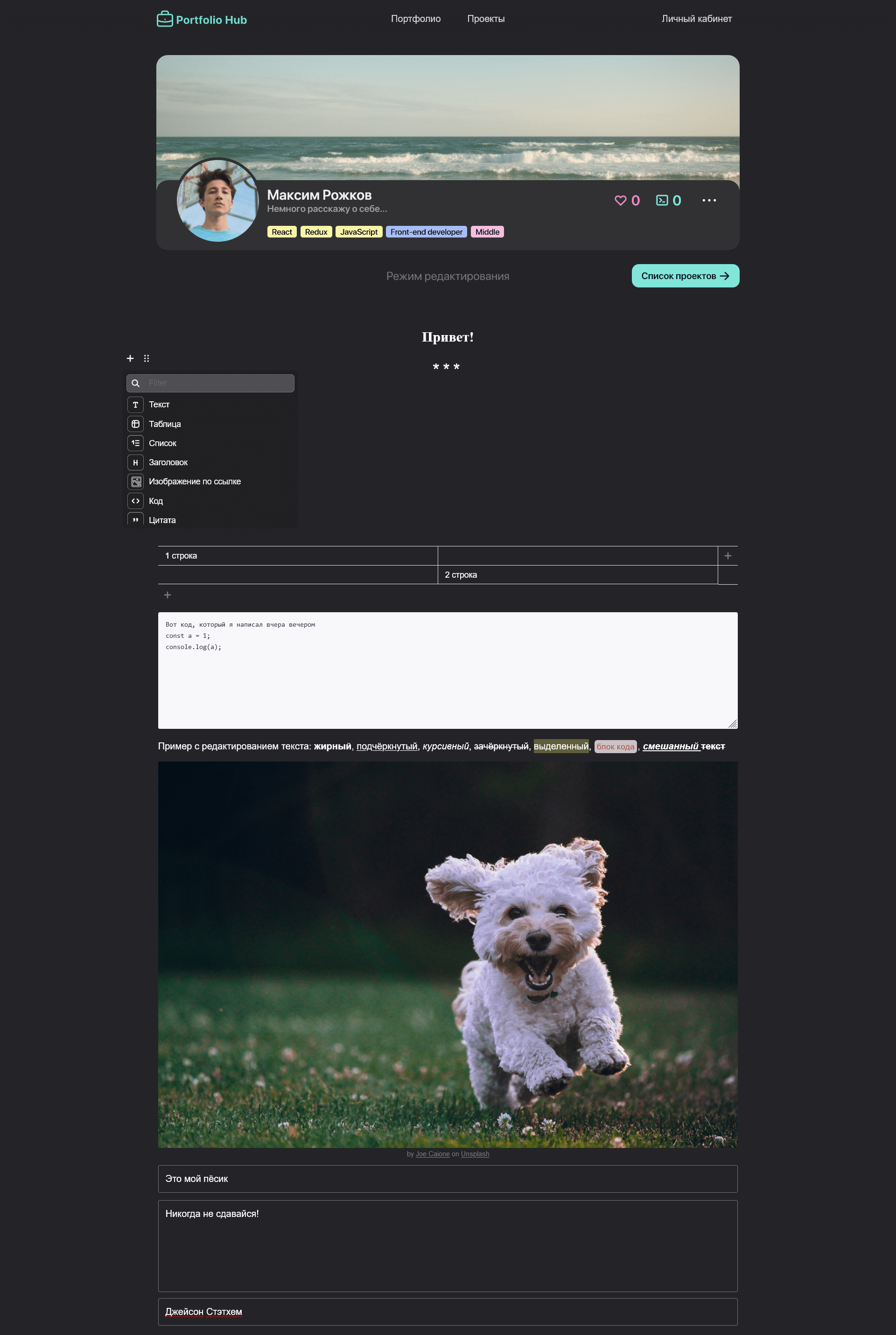 Portfolio Hub - скриншот 4
