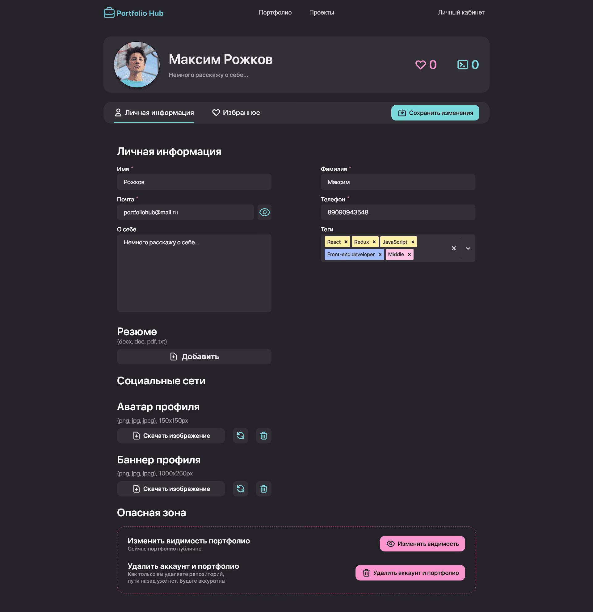 Portfolio Hub – скриншот 6