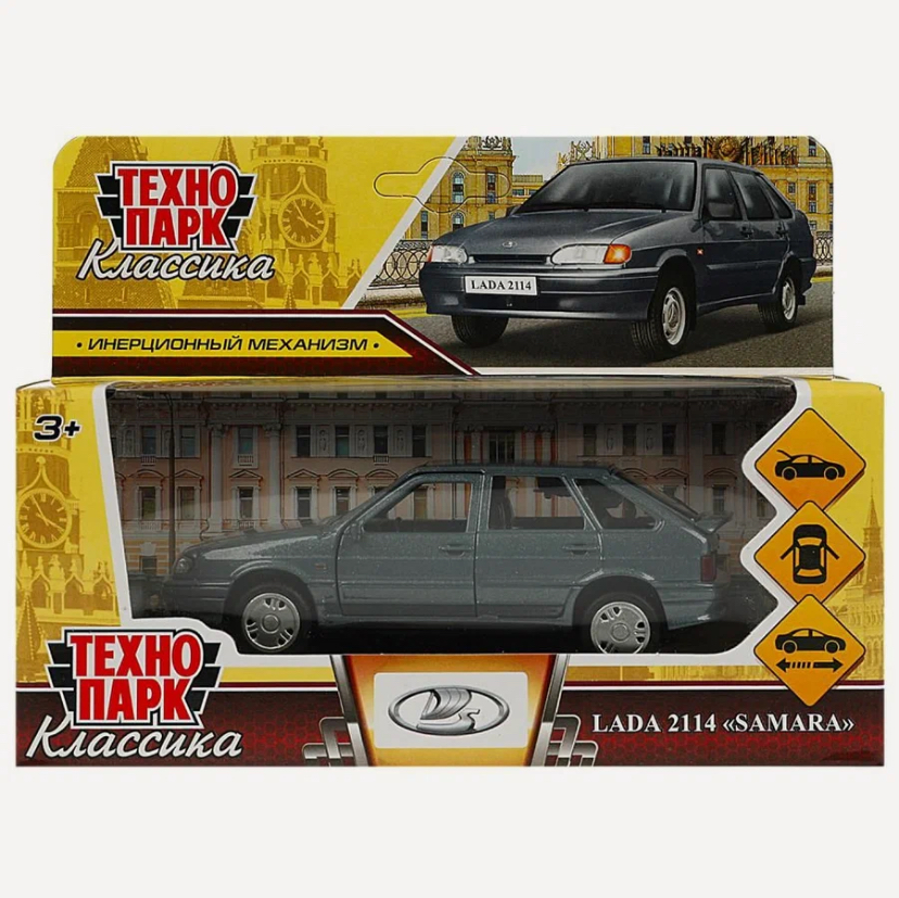Машинка металлическая инерционная Технопарк lada -2114 Samara 12 см. мокрый асфальт