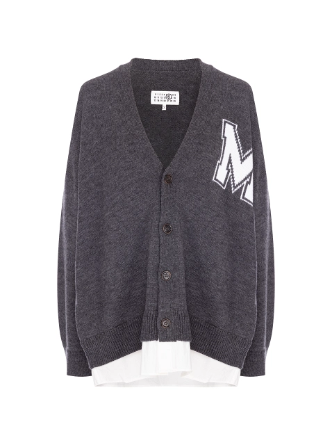 Woollen cardigan with logo MM6 MAISON MARGIELA for women - buy in