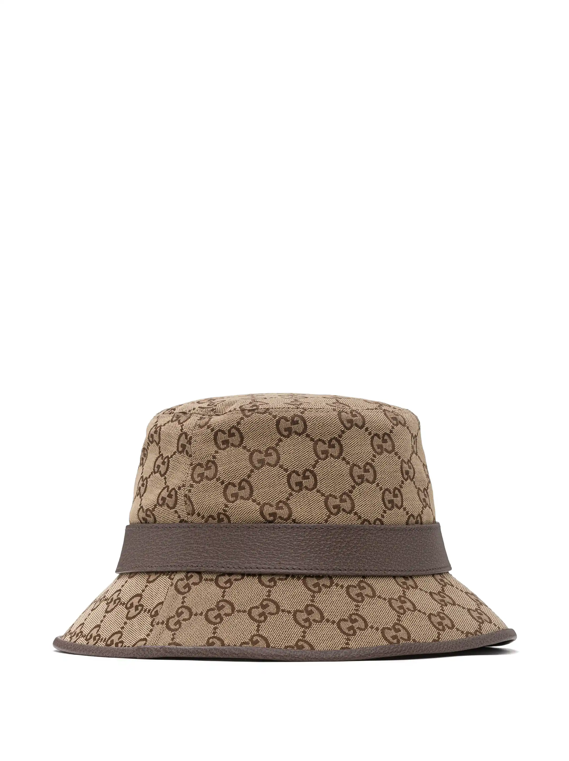 Gucci Brown GG Jacquard Bucket Hat Gucci Oscar Bucket Hat in Black/Beige GG Jacquard Denim  main image 3