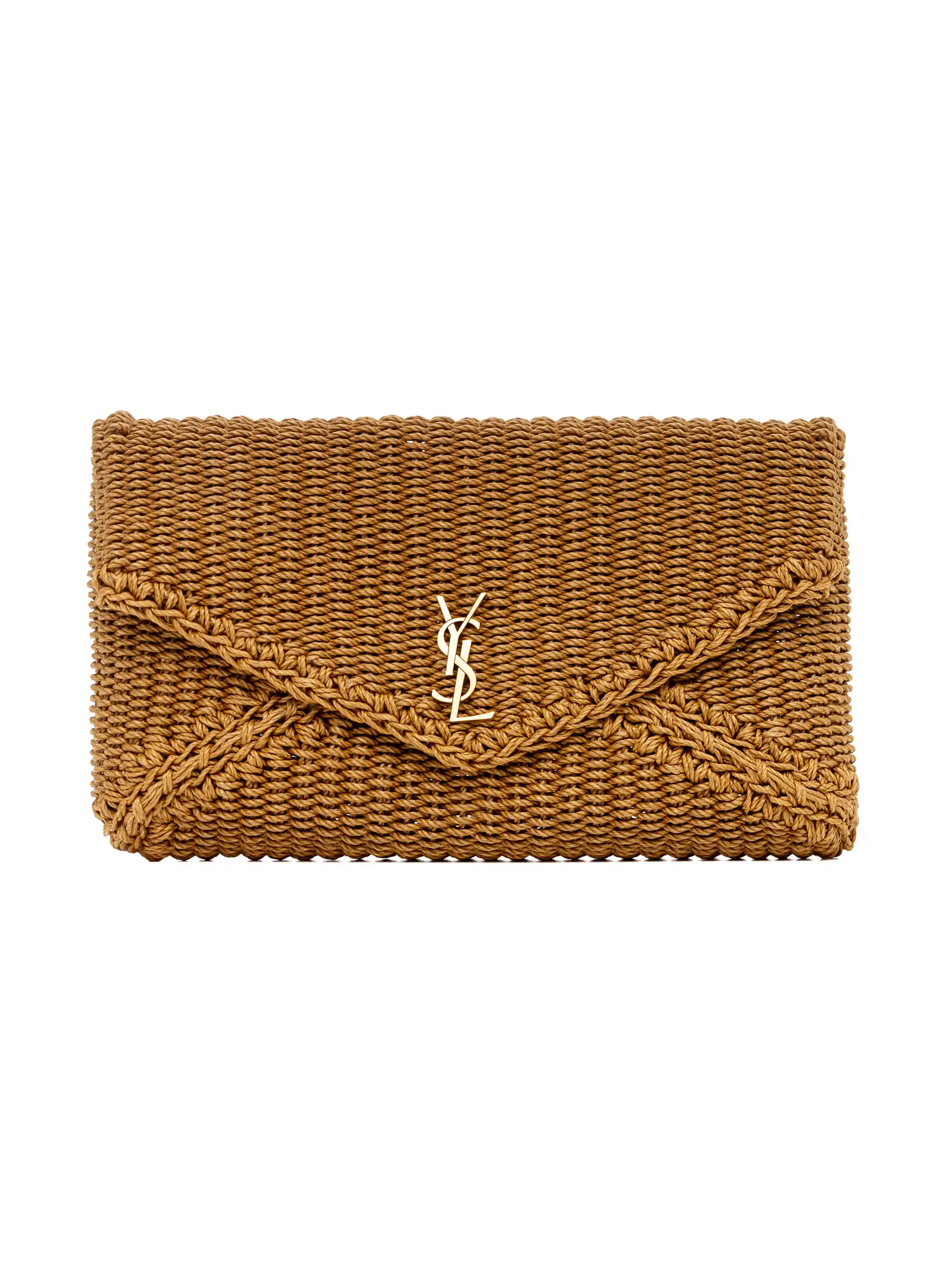 Saint Laurent women's Cassandre woven clutch - buy for 1013800 KZT