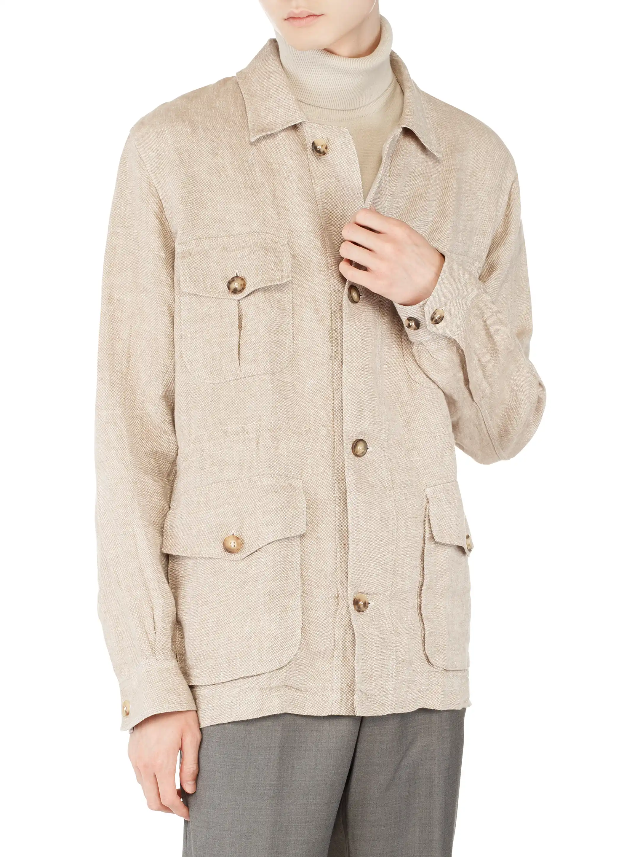 ARGUE MAILLE BLANCHE LINEN JACKETベージュレア‼️ Alessandro Gherardi women's Linen jacket - buy for 179775 KZT in