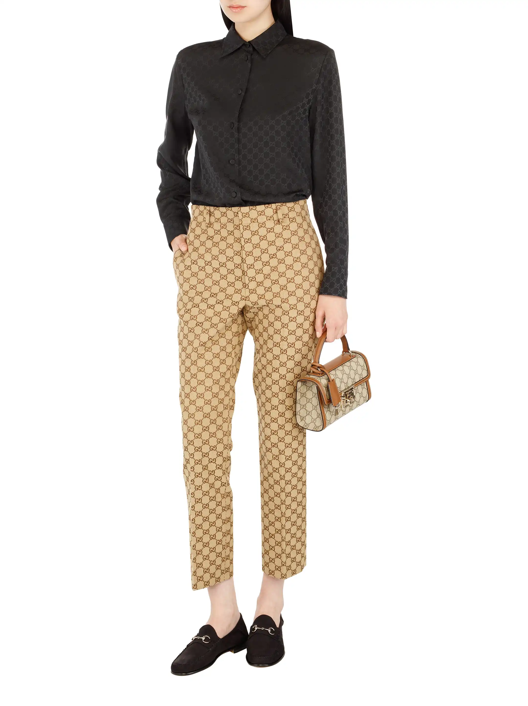 Gucci women's GG Supreme cropped pants - buy for 653400 KZT in the