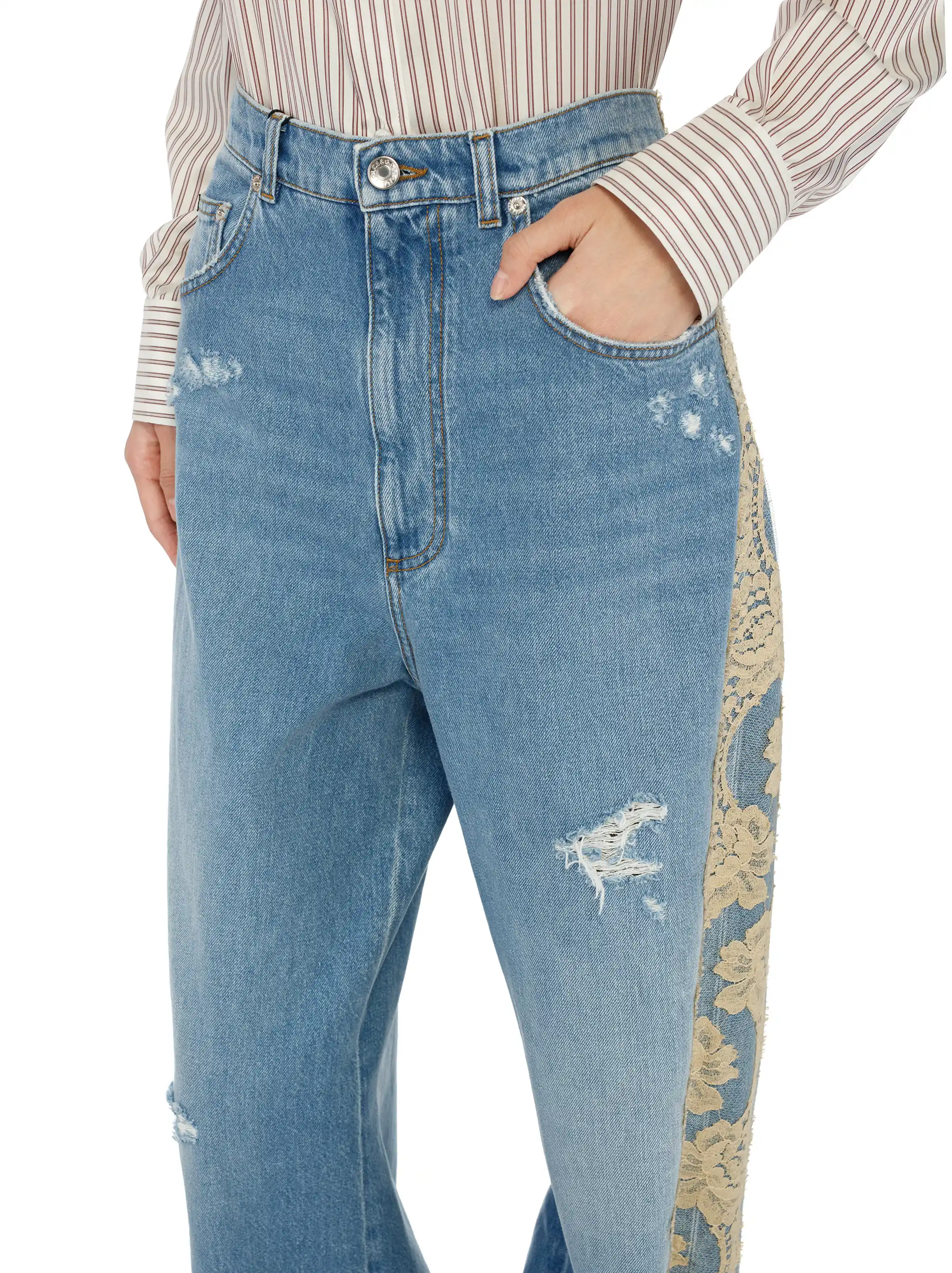 Dolce&Gabbana women's Wide jeans with a torn effect - buy for