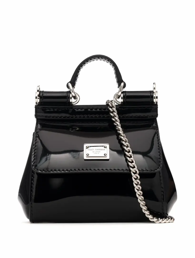 Dolce and Gabbana Black Small Rubber Miss Sicily Bag Dolce & Gabbana