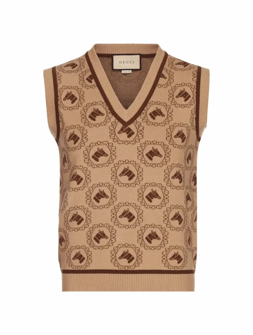 Gucci men's Jacquard knitted vest - buy for 561000 KZT in Gucci men's Jacquard knitted vest - buy for 561000 KZT in
